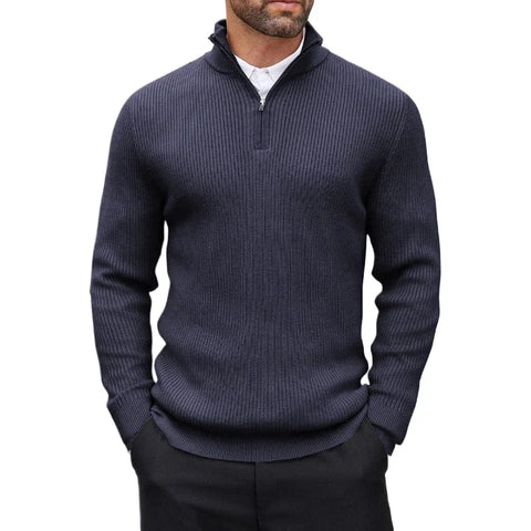 Quarter-Zip Mock Neck Sweater