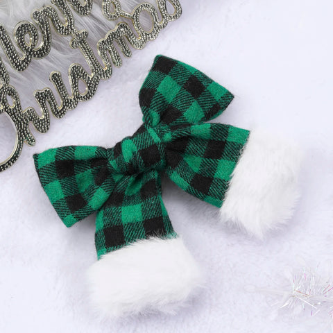Velvet Holiday Hair Bow Clips