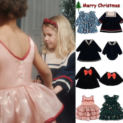 Girls' Velvet Holiday Party Dress