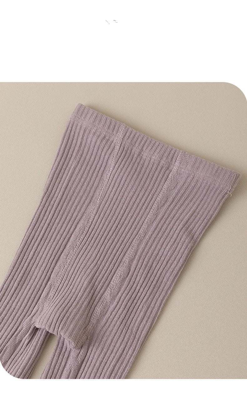 Girls' Ribbed Cotton Tights
