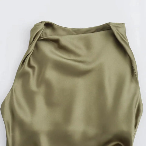 Satin Midi Slip Dress
