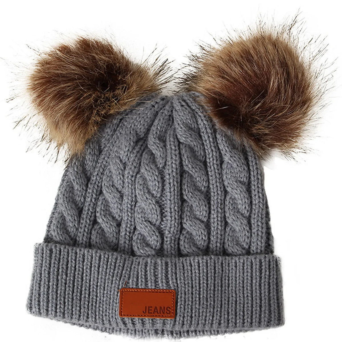 Kids' Pom-Pom Knit Hat, Scarf & Gloves Set