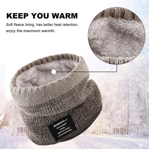 Fleece-Lined Knit Neck Warmer