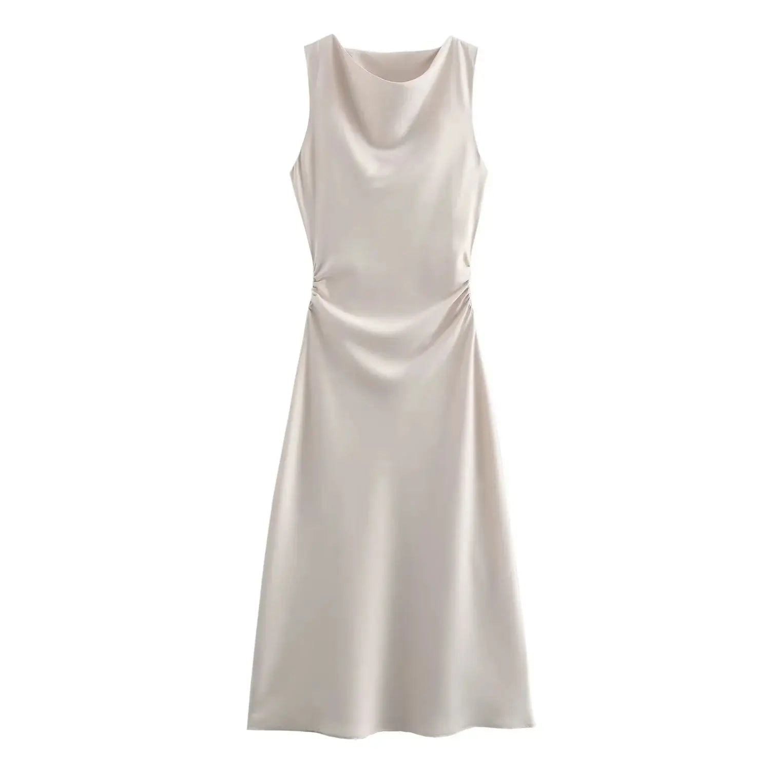 Satin Midi Slip Dress
