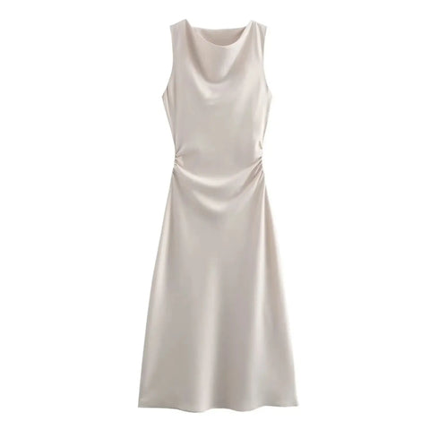 Satin Midi Slip Dress