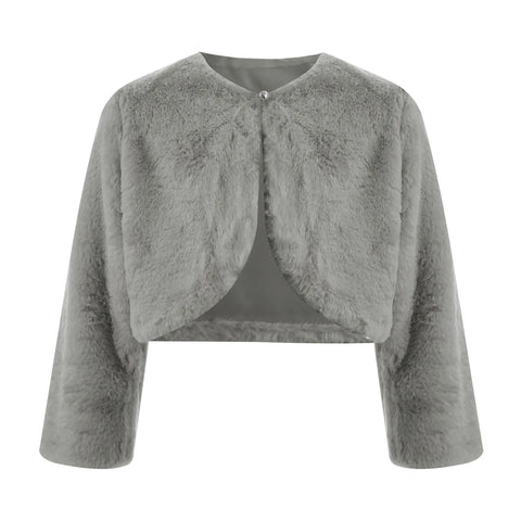 Girls' Faux-Fur Bolero Shrug