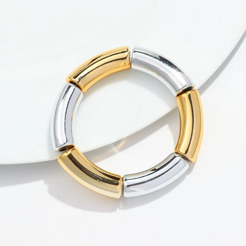 Bohemia Gold Silver Color Acrylic Chunky Bamboo