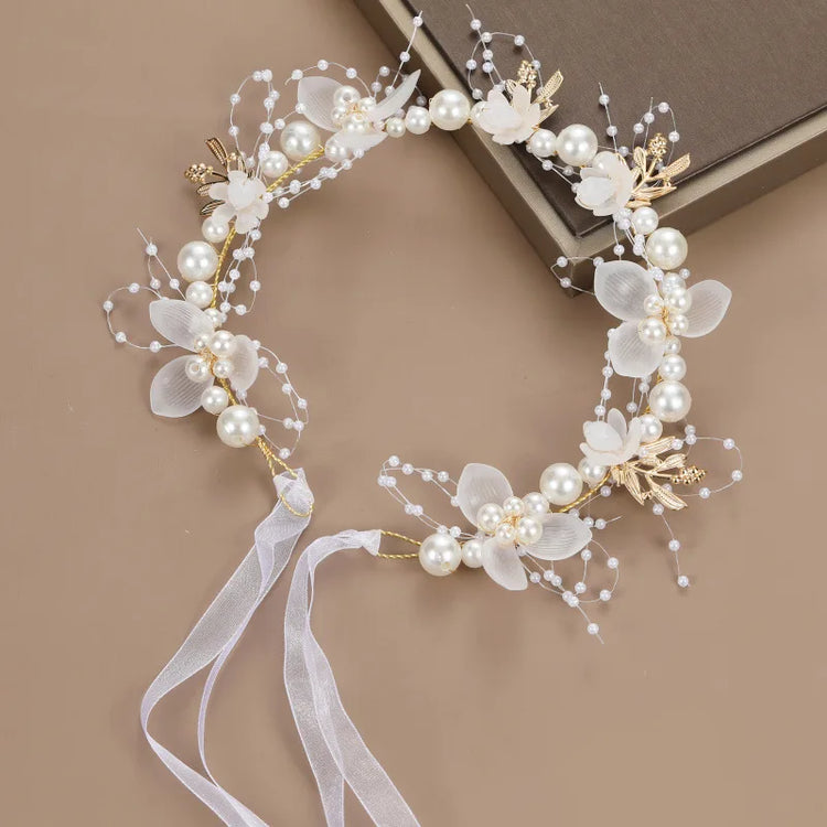 Pearl & Blossom Flower Crown