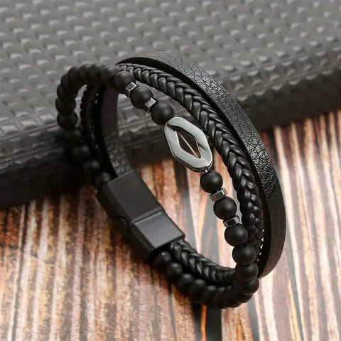 Layered Leather Bracelet