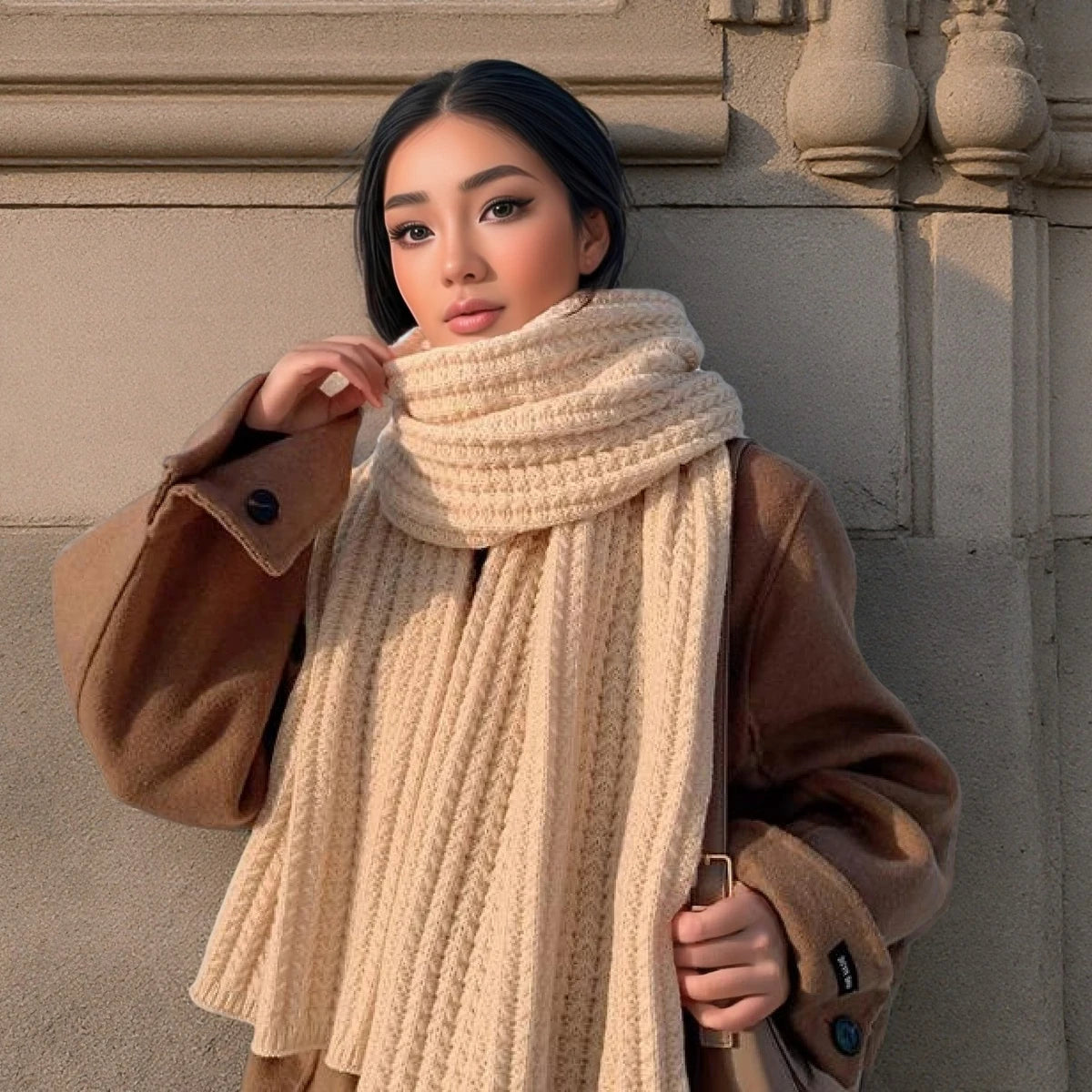 Chunky Rib-Knit Scarf