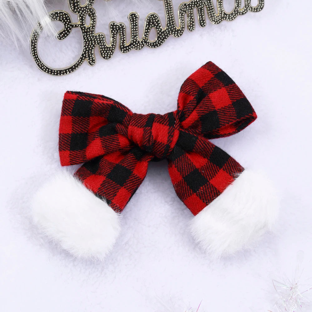 Velvet Holiday Hair Bow Clips