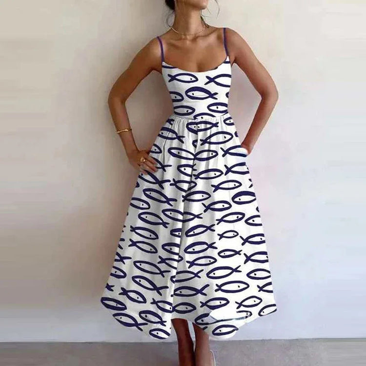 Printed Cami Midi Dress