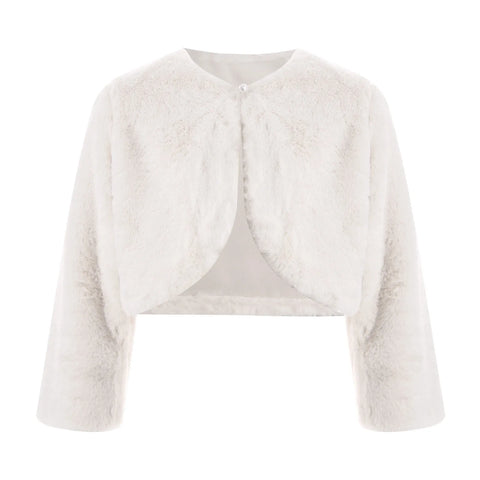 Girls' Faux-Fur Bolero Shrug