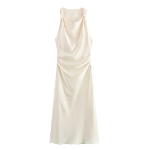 Satin Midi Slip Dress