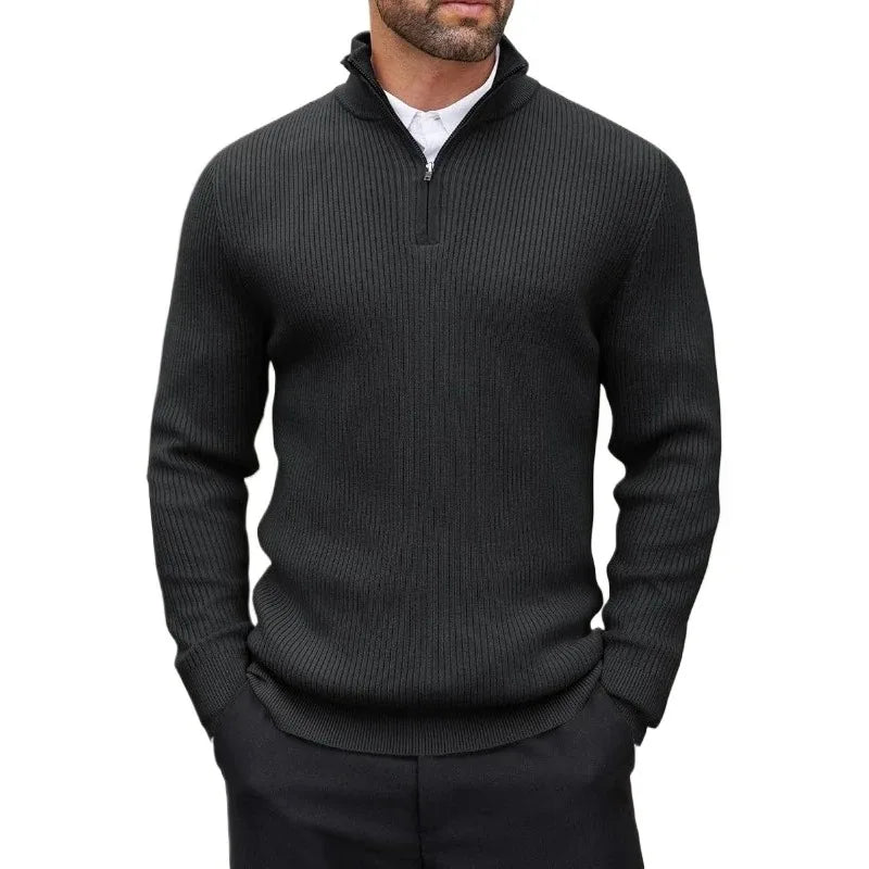 Quarter-Zip Mock Neck Sweater