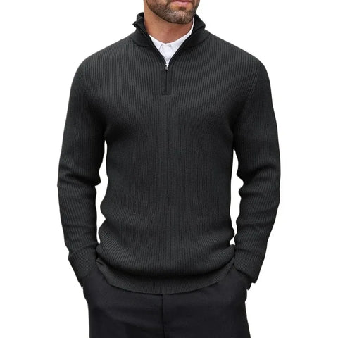 Quarter-Zip Mock Neck Sweater