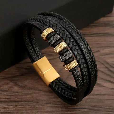 Layered Leather Bracelet