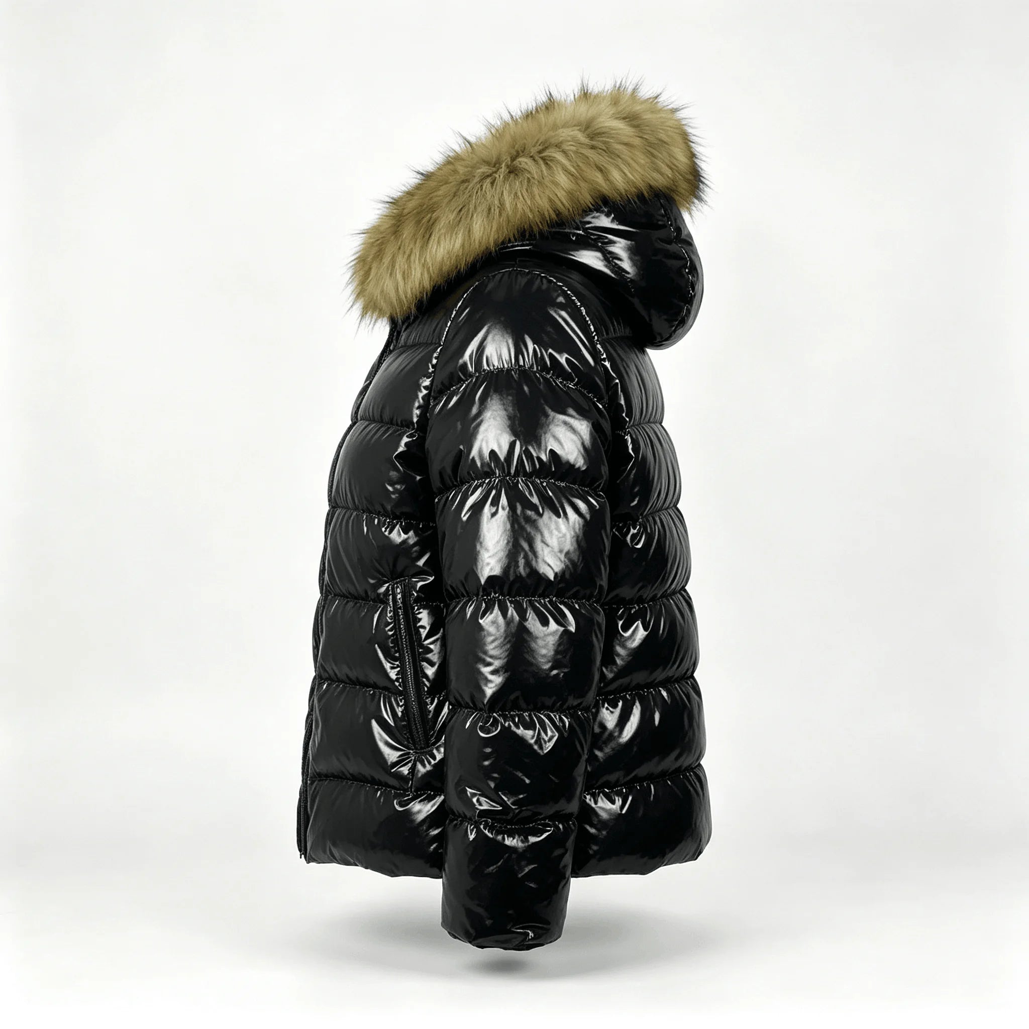 Shiny Hooded Puffer Jacket