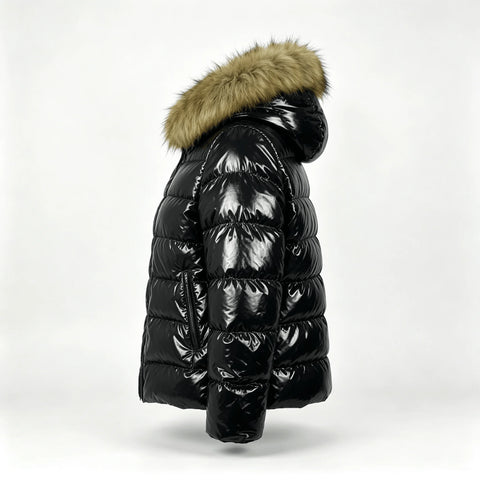 Shiny Hooded Puffer Jacket