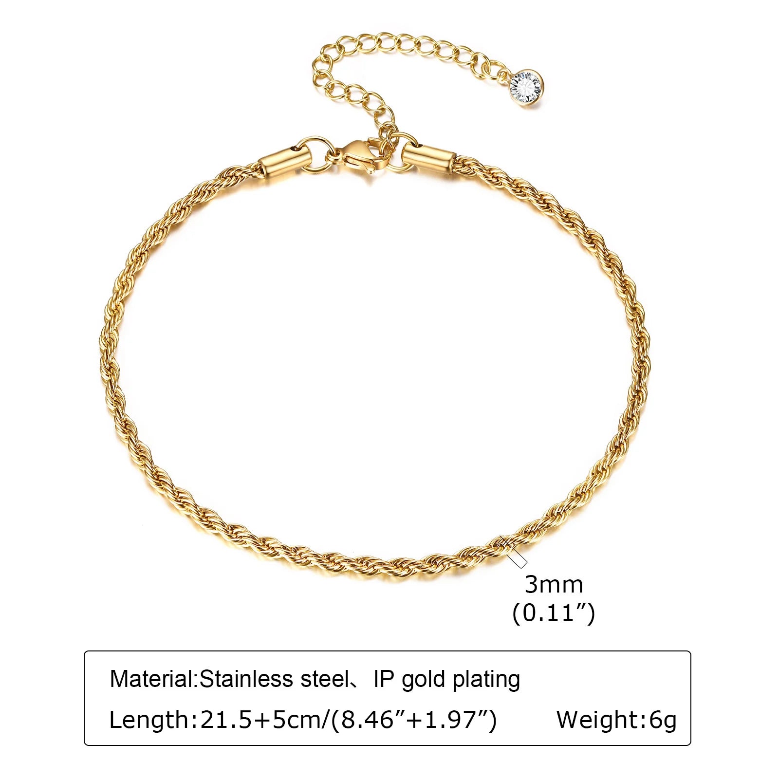 Stainless Steel Lucky Evil Eye Anklet Bracelet for Women