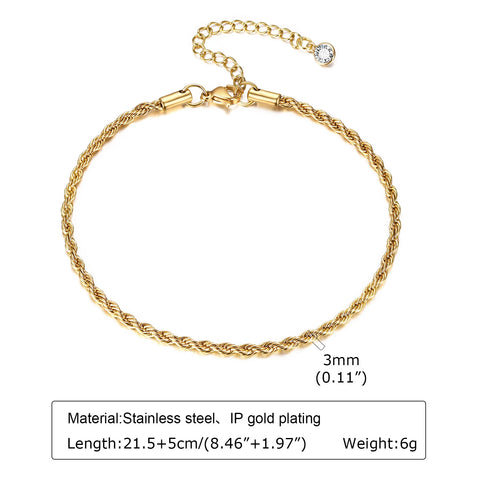 Stainless Steel Lucky Evil Eye Anklet Bracelet for Women