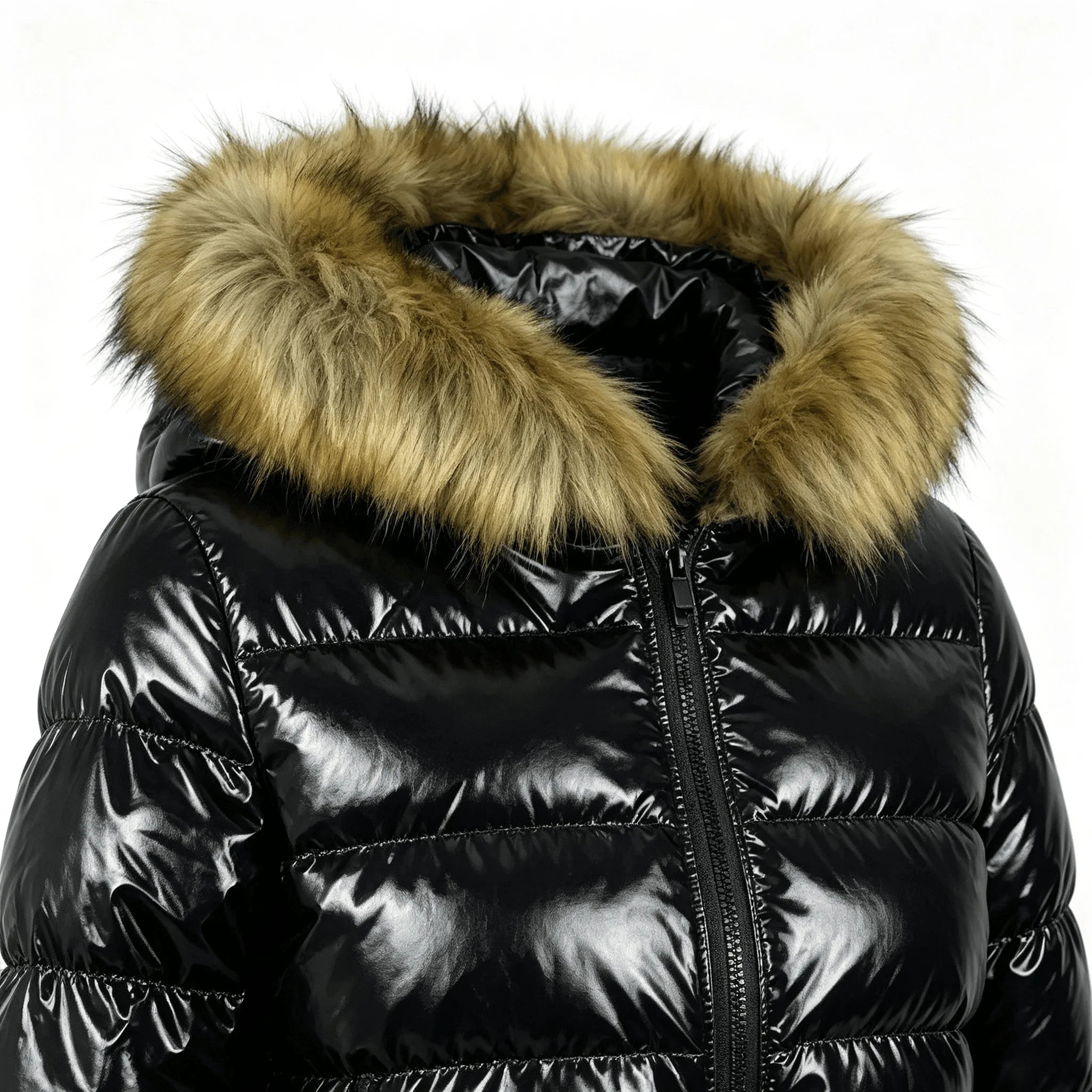Shiny Hooded Puffer Jacket
