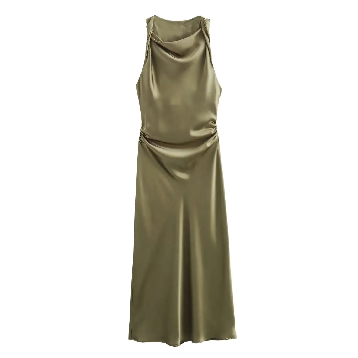Satin Midi Slip Dress