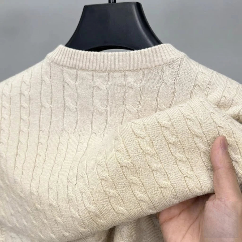 Cable-Knit Crewneck Sweater