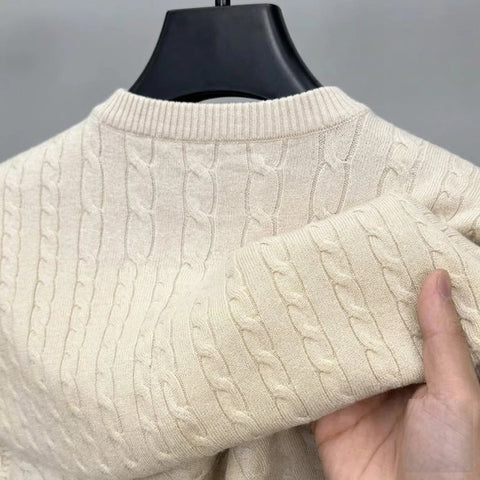 Cable-Knit Crewneck Sweater