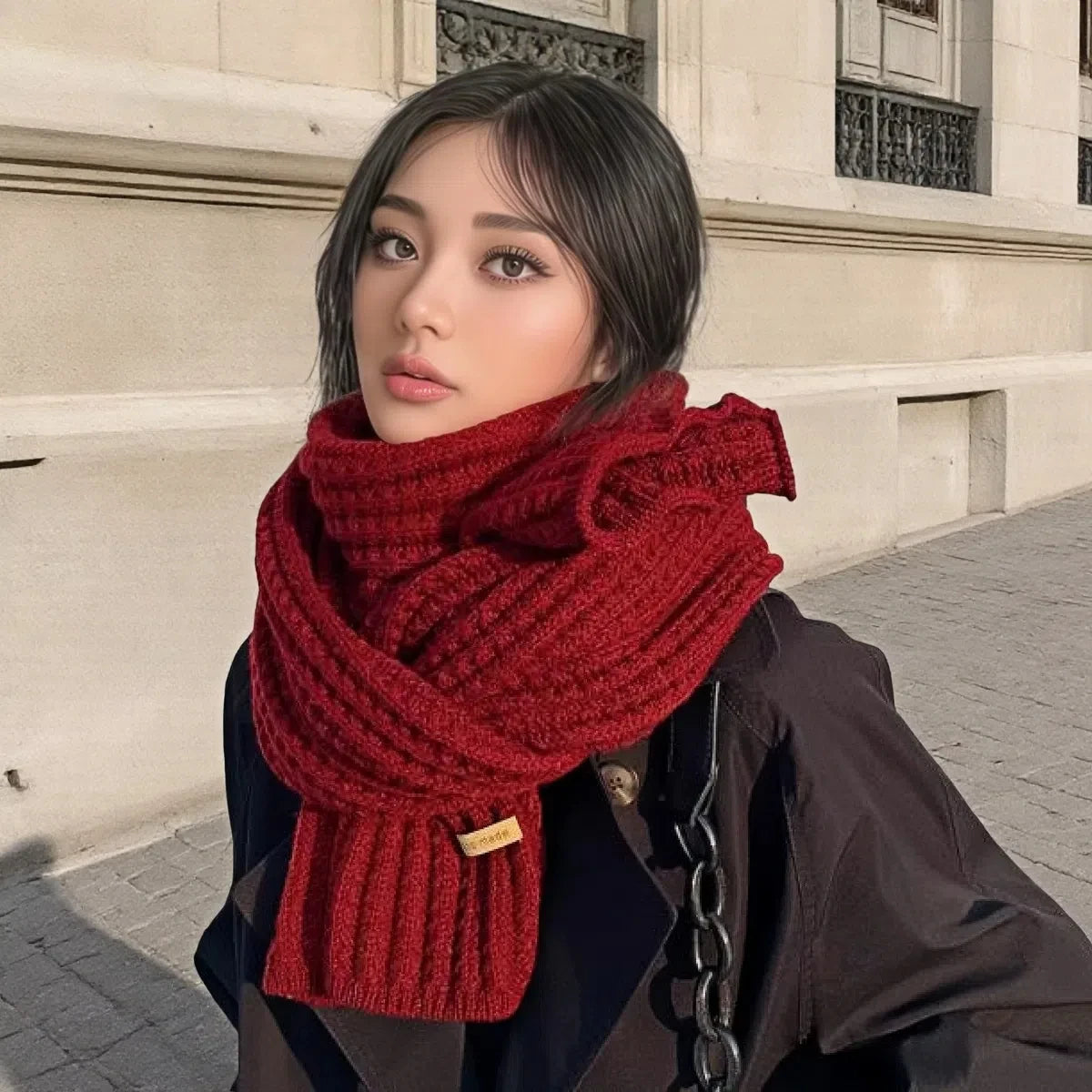 Chunky Rib-Knit Scarf