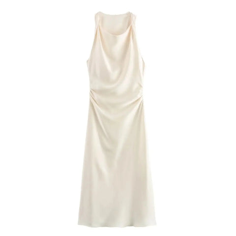 Satin Midi Slip Dress