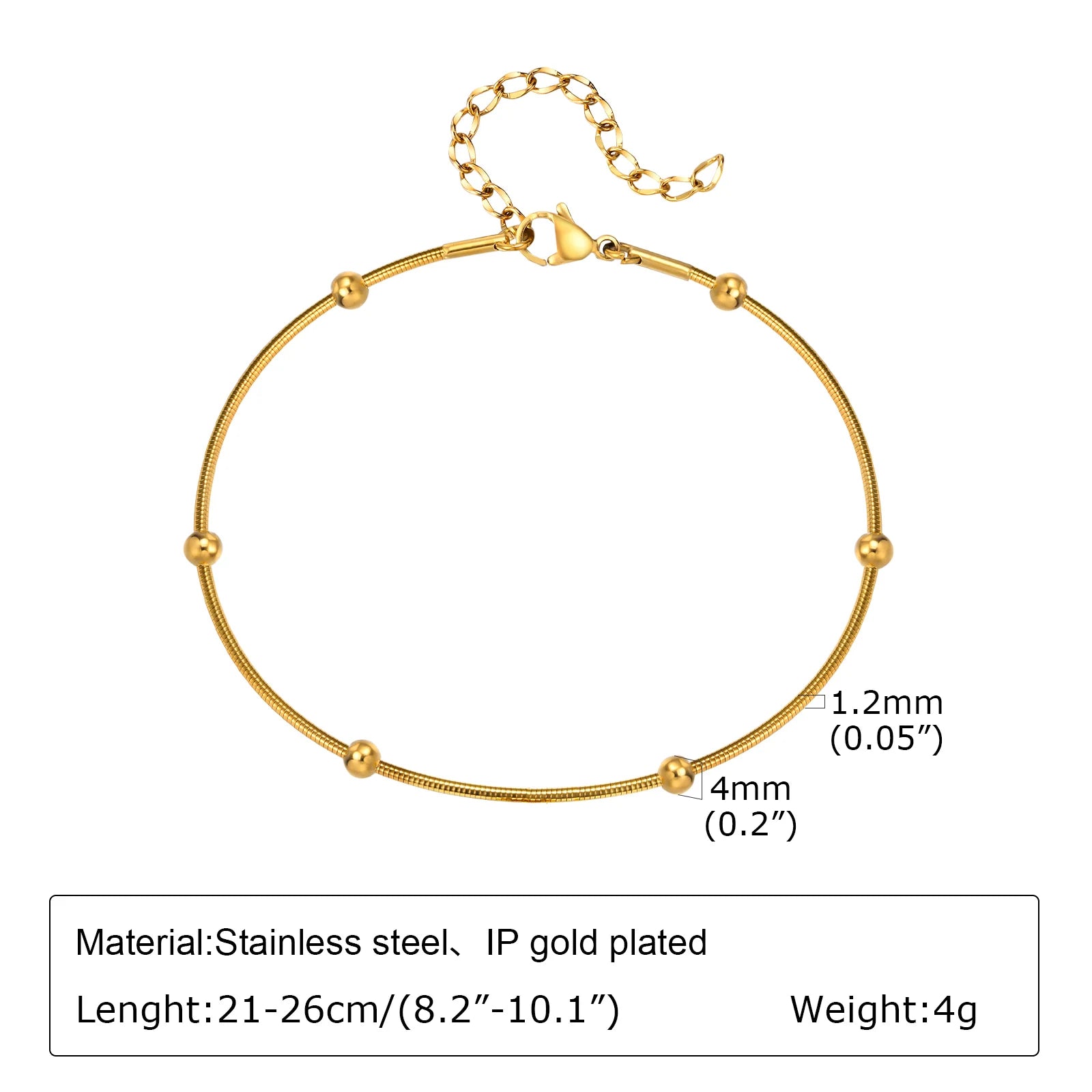 Stainless Steel Lucky Evil Eye Anklet Bracelet for Women