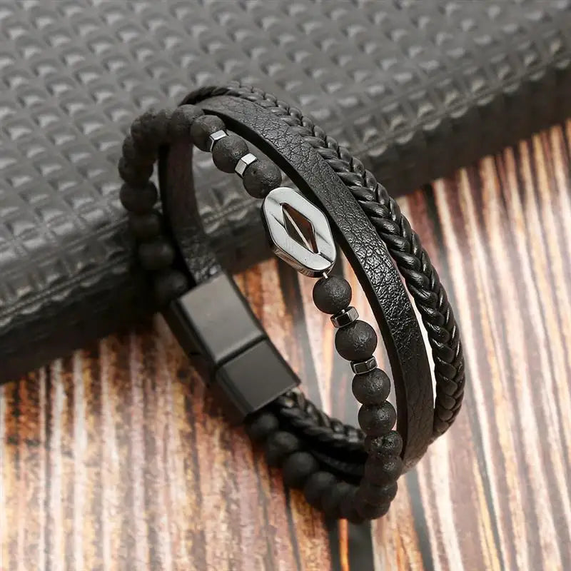 Layered Leather Bracelet