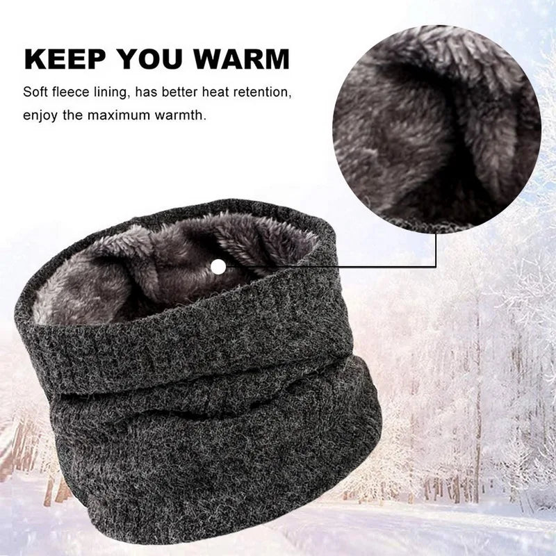 Fleece-Lined Knit Neck Warmer