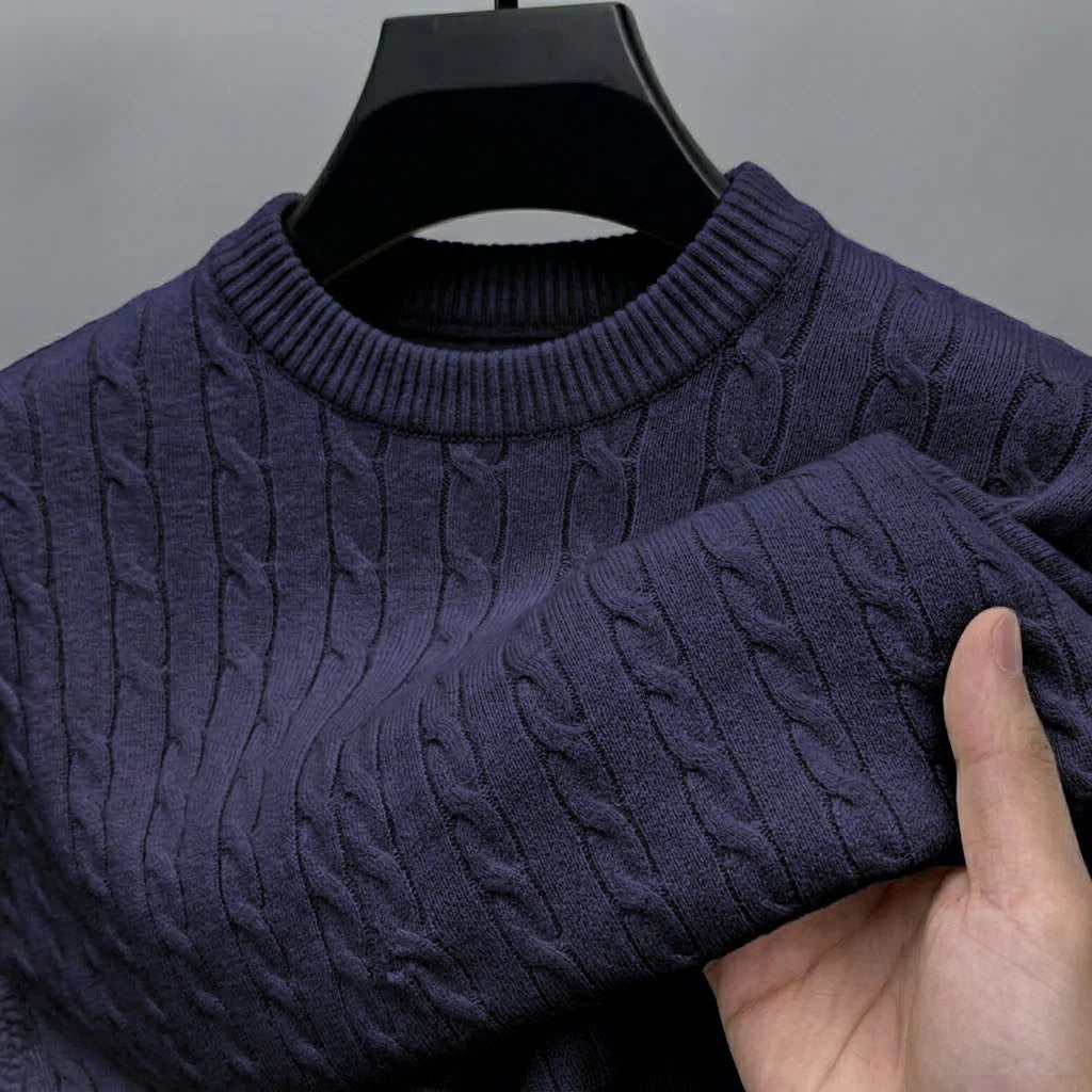 Cable-Knit Crewneck Sweater