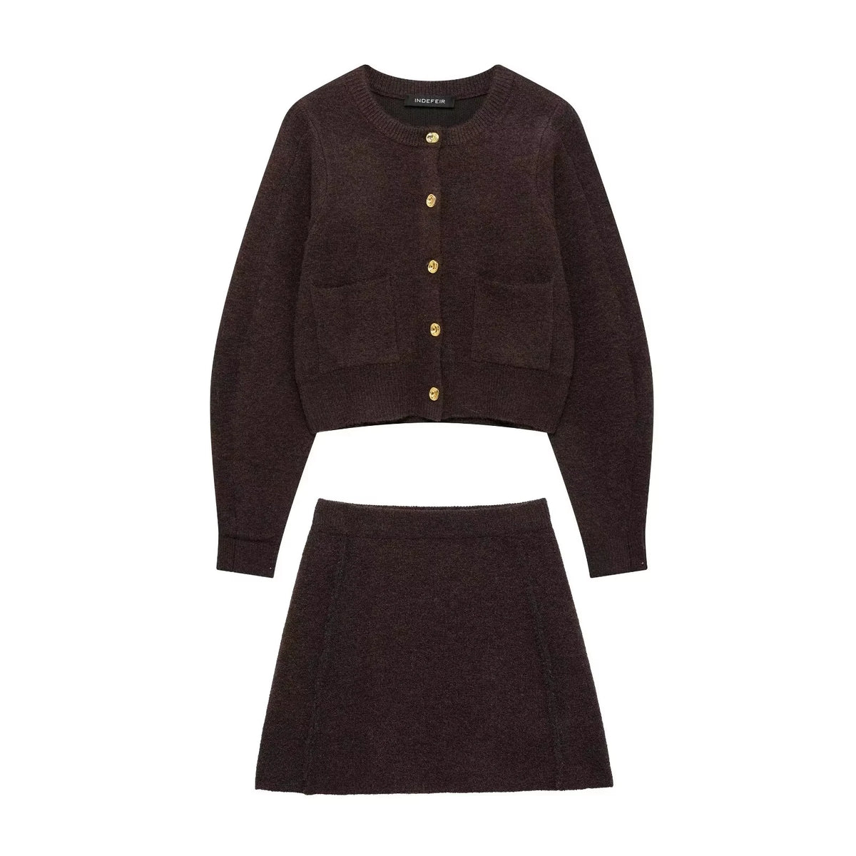 Knit Cardigan & Mini Skirt Set
