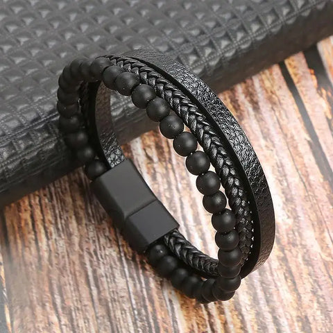 Layered Leather Bracelet