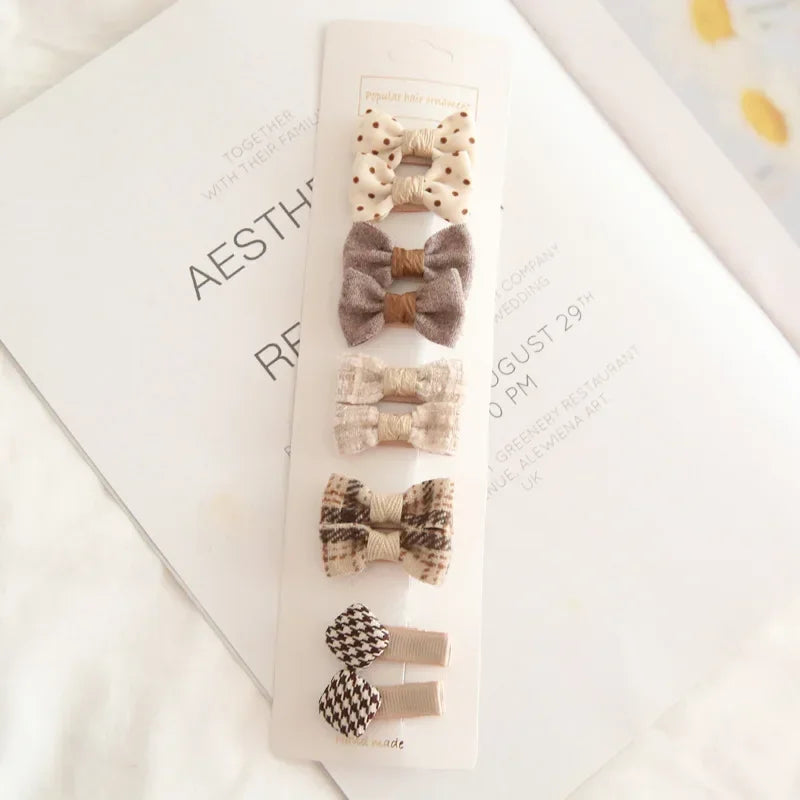 Girls' Bow Hair Clip Set (10 Pieces)
