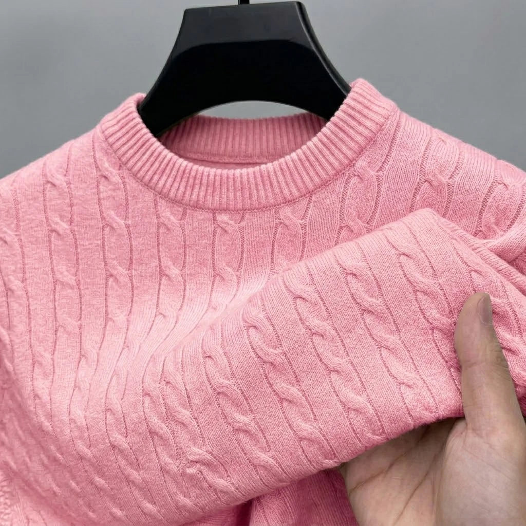 Cable-Knit Crewneck Sweater