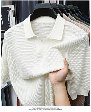 Ribbed Knit Polo