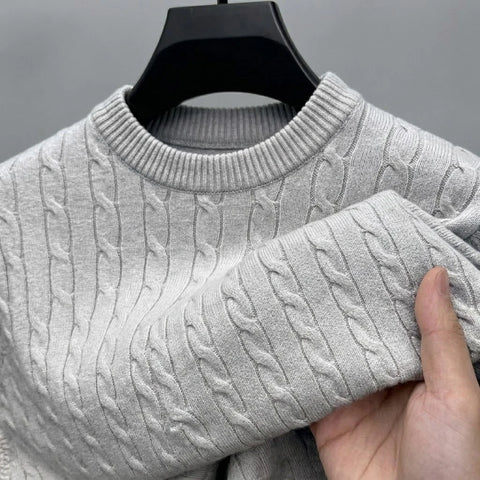 Cable-Knit Crewneck Sweater