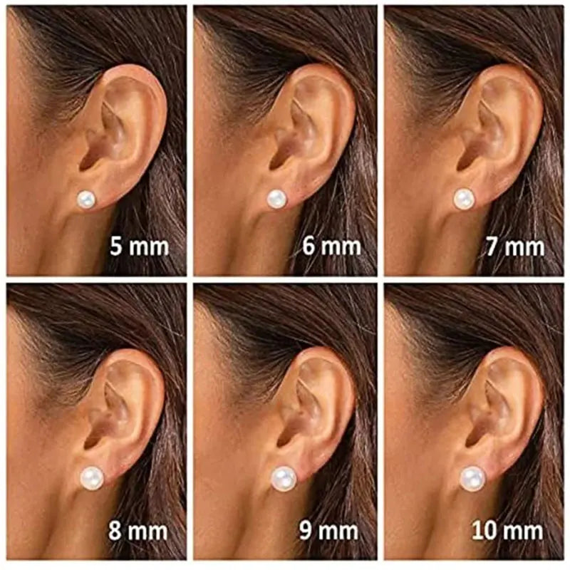 Silver Pearl Earrings 925 Sterling Silver Stud Earrings