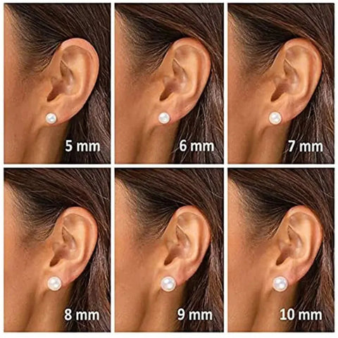 Silver Pearl Earrings 925 Sterling Silver Stud Earrings
