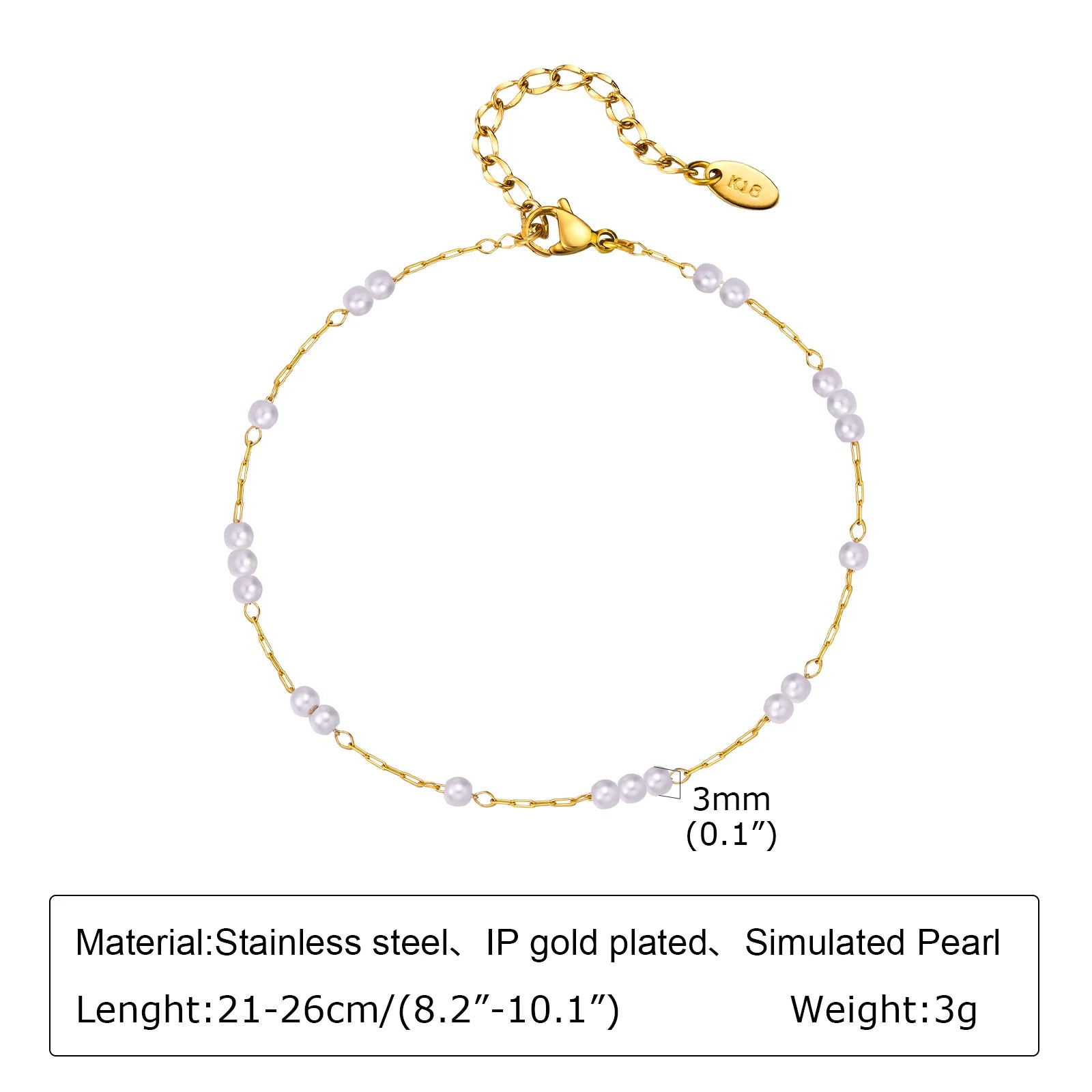 Stainless Steel Lucky Evil Eye Anklet Bracelet for Women