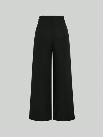 Pleated Wide-Leg Trousers