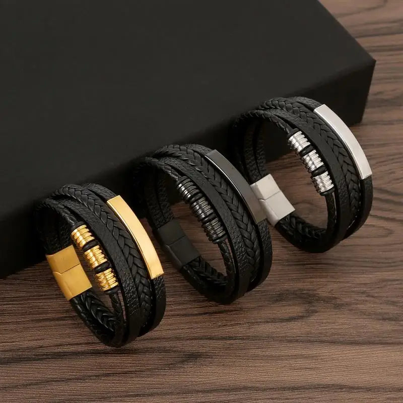 Layered Leather Bracelet