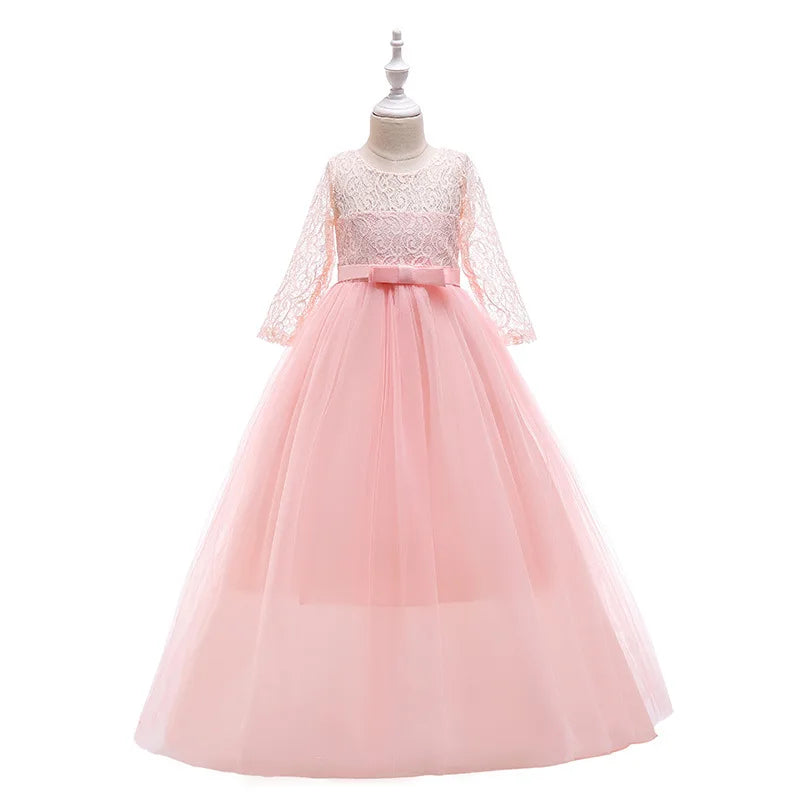 Long Lace Junior Bridesmaid Dress