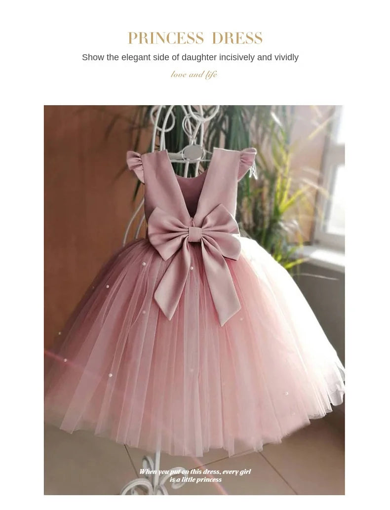 Tulle Party Dress with Big Back Bow