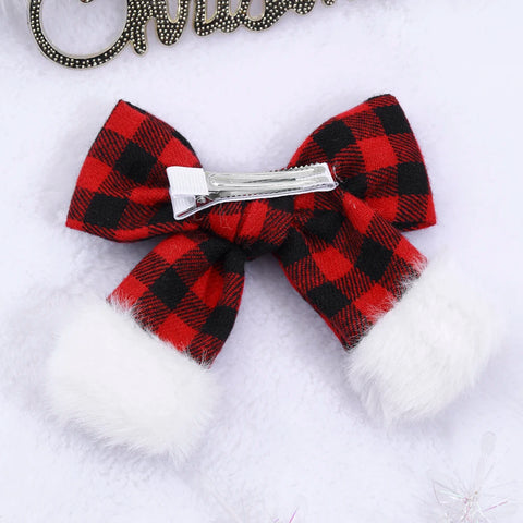 Velvet Holiday Hair Bow Clips