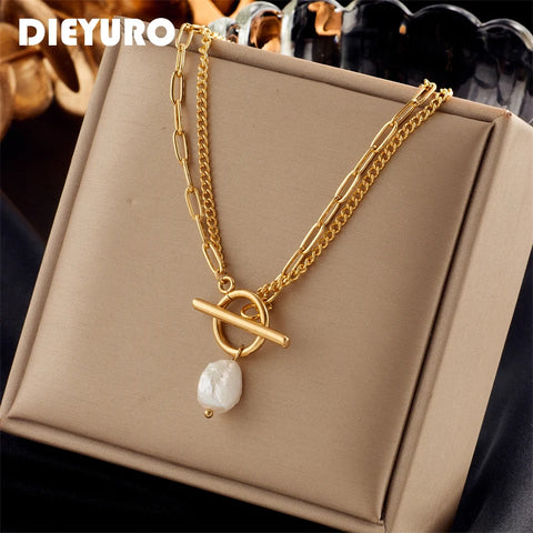 Pearl Toggle Chain Necklace